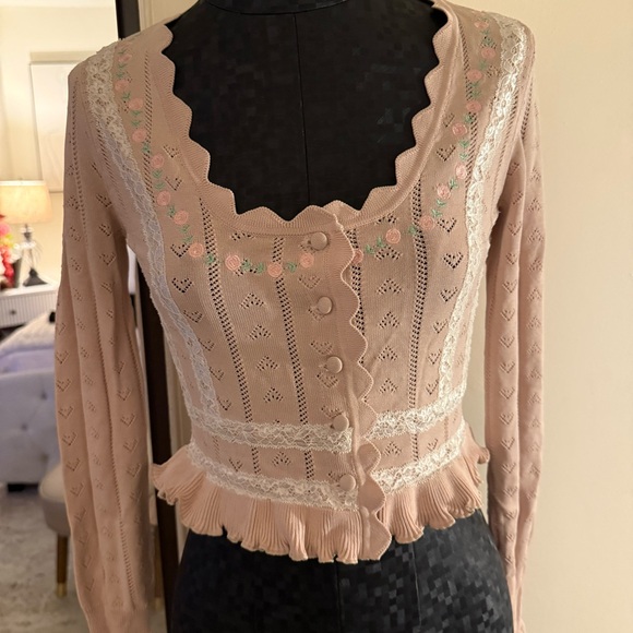 For Love And Lemons Sweaters - For Love & Lemons Eloise Knit Cardigan